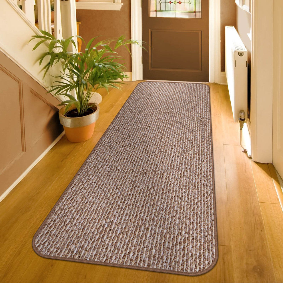 Skid-Resistant Carpet Runner Praline Brown, 27"x8'