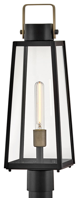 Lark Hugh Large Post Mount Lantern, Black