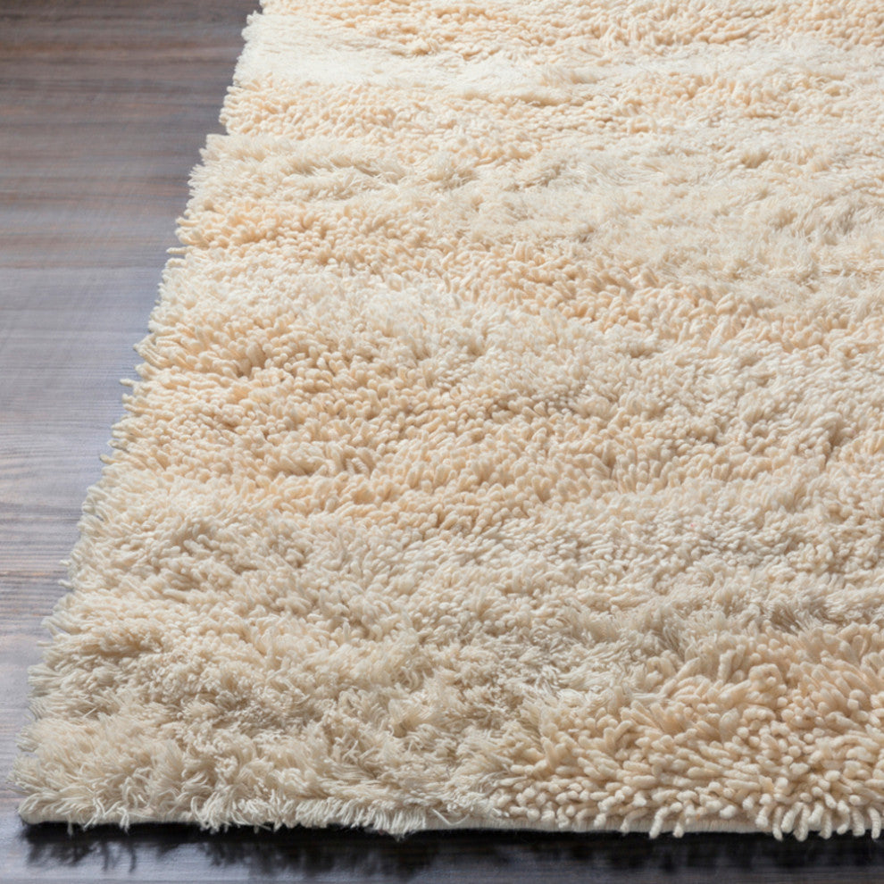 Surya Berkley BRK-3300 Shag Area Rug, Cream, 8' Square
