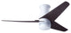 Velo Flush DC Fan, Gloss White Finish, 48" Ebony Blades, No Light