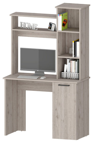 Rumford Computer Desk with Hutch and 3-Tier Storage Shelves