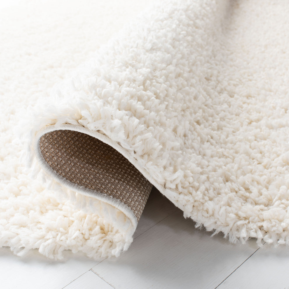 Safavieh August Shag AUG200C Rug, Ivory, 4'' X 4'' Square