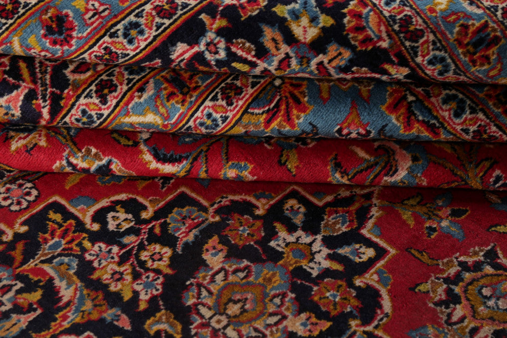 Consigned, Oriental Traditional Handmade Vintage Persian Area Rug, Red, 10x13