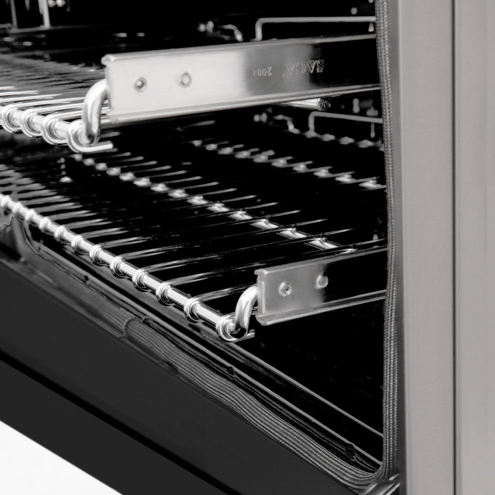 ZLINE 24 In. Professional Dual Fuel Range With Black Matte Door, RA-BLM-24