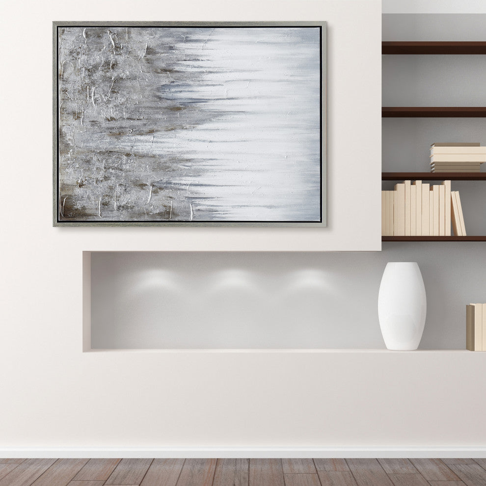 Iceberg Abstract Textured Metallic Hand Painted Wall Art by Martin Edwards