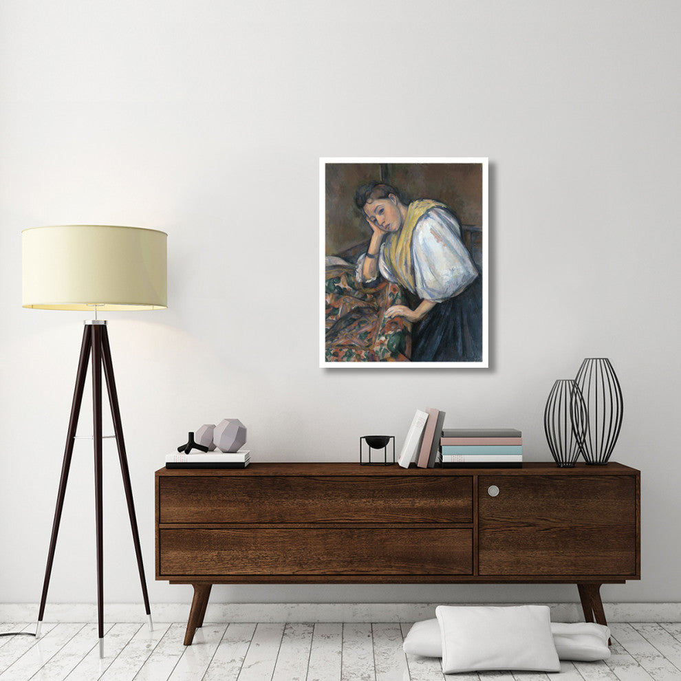 "Young Italian Woman at a Table" Digital Paper Print by Paul Cezanne, 30"x37"