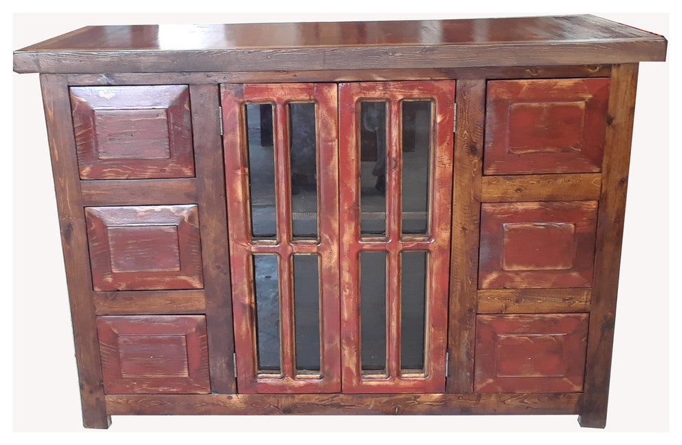 Burbank Custom Rustic Bathroom Vanity, 55"x20"x32"