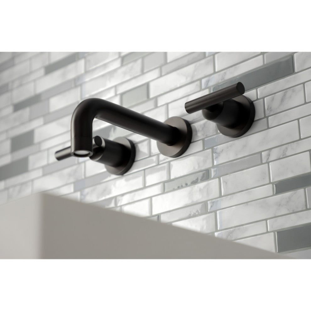 KS8125CML 2-Handle 8" Wall Mount Bathroom Faucet, Oil Rubbed Bronze