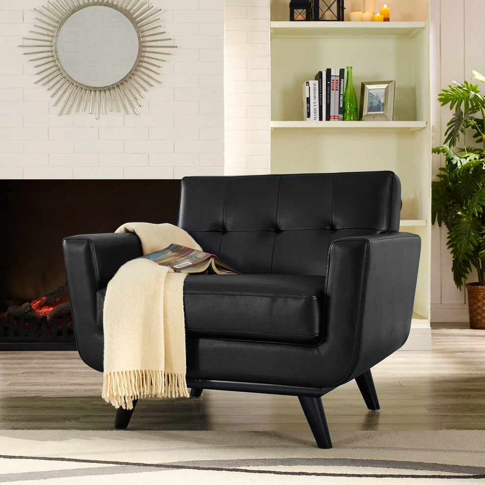 Modern Contemporary Living Room Armchair Black
