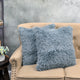 Shaggy Throw Blanket and 2 Pillow Shell 3 Piece Set, Silver Blue, Throw 60"x80" and 2 Pillow Shells 20"x20"