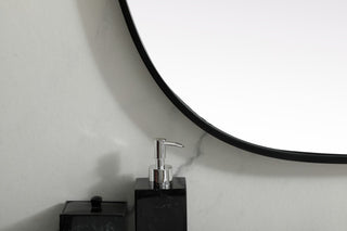 Metal Frame Oval Mirror 27X36 Inch, Black