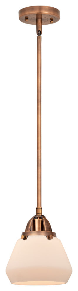 Fulton Mini Pendant, Antique Copper, Matte White, Matte White