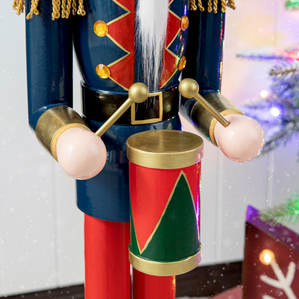 36"H Wooden Christmas Drummer Nutcracker