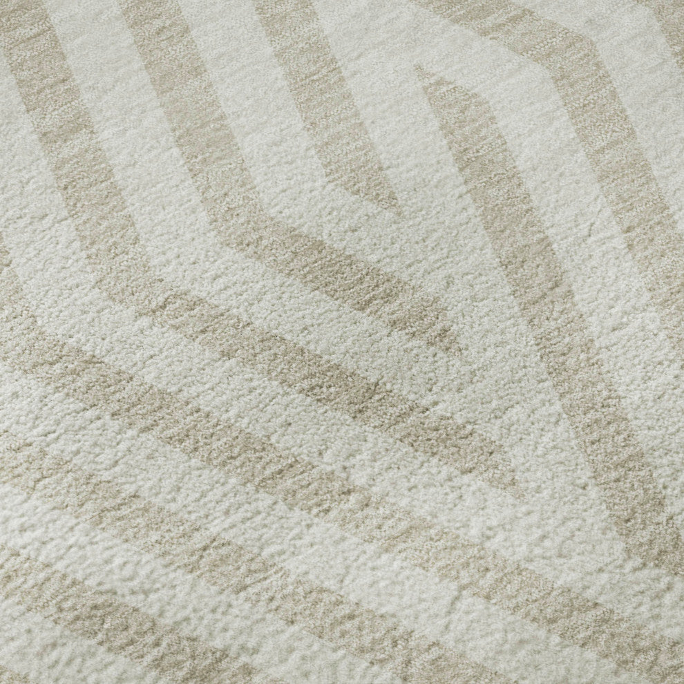 Premium Machine Washable Mayfield AMF550 Ivory 8' x 8' Round Rug