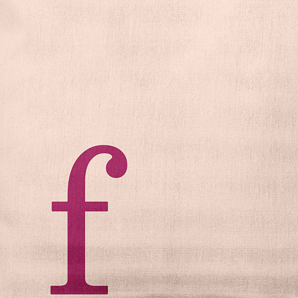 18" x 18" Modern Monogram Indoor/Outdoor Polyester Throw Pillow, Dusty Rose