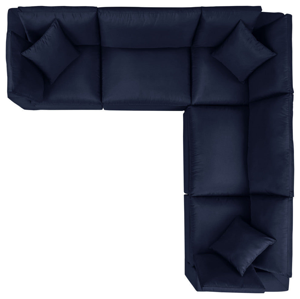 Modular Lounge Sectional Deep Sofa Set, Blue Navy, Modern, Outdoor Hospitality