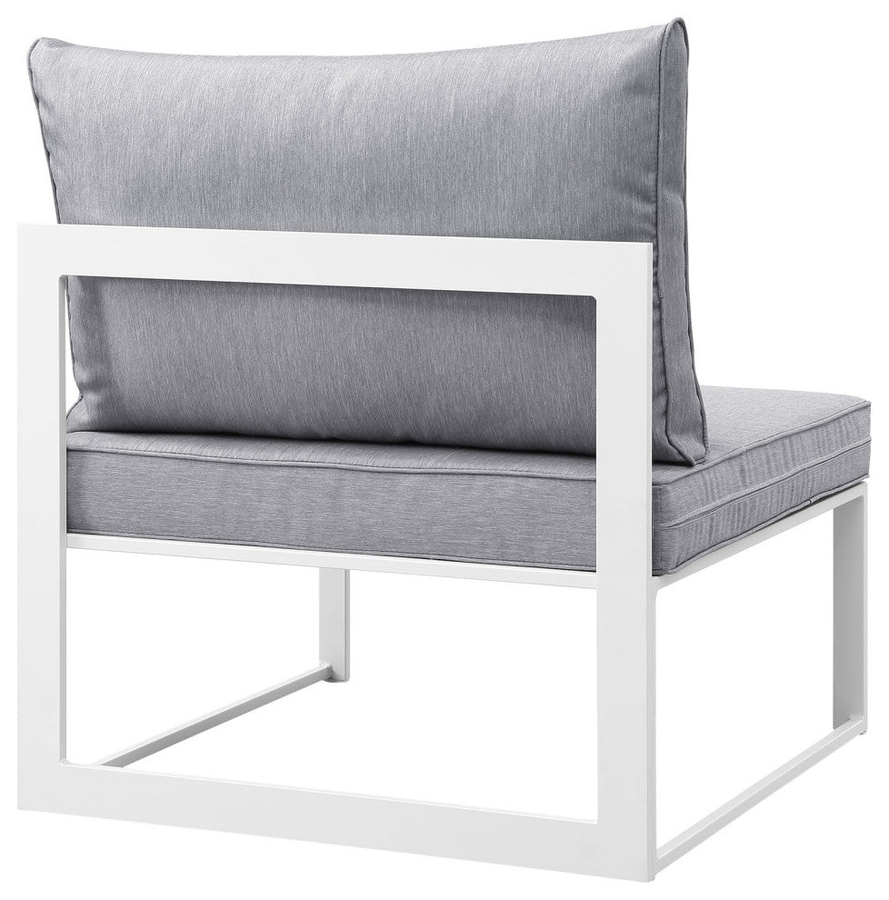 White Gray Fortuna 8-Piece Outdoor Patio Sectional Sofa Set