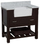 Charlotte 36" Bathroom Vanity, Chocolate, Carrara Marble Top