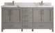Malibu 72 Double Sink Bath Vanity in Elephant Skin Gray 2" Viola Gold