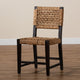 Alise Modern Bohemian Dark Brown Mahogany Wood and Banana Fiber Dining Chair