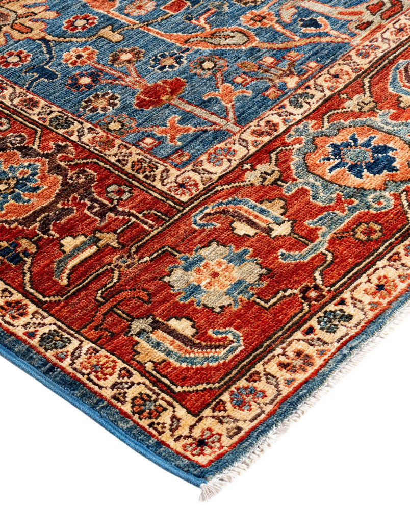 Serapi One-of-a-Kind Hand-Knotted Area Rug Light Blue, 6'1" x 9'0"