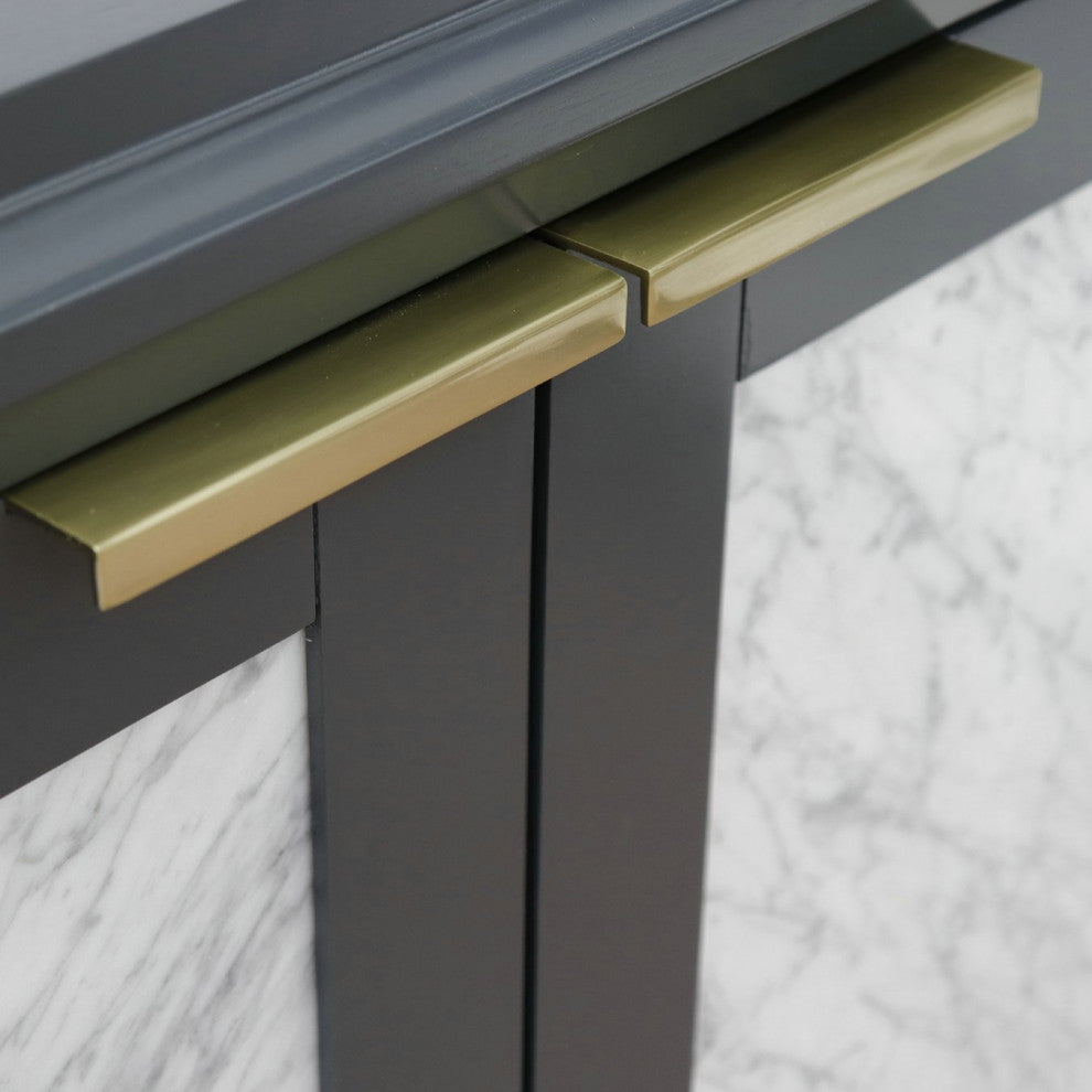 43" Single Vanity, Dark Gray Finish With White Engineered Stone Top