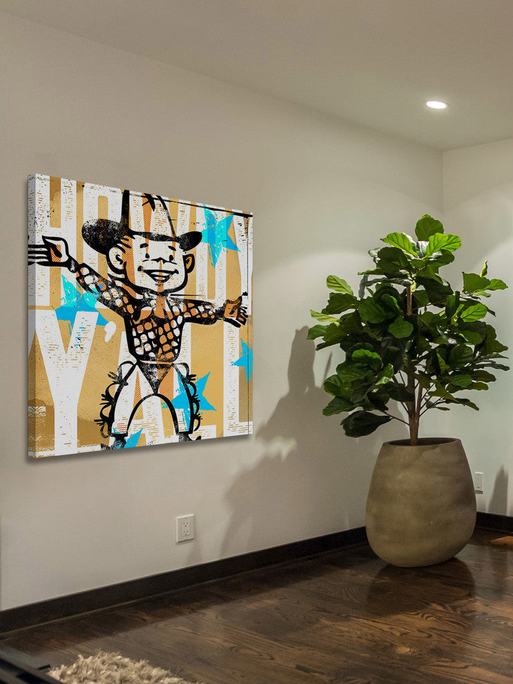 Marmont Hill, "Howdy Yall Boy" by Rick Martin Painting on Wrapped Canvas, 18x18