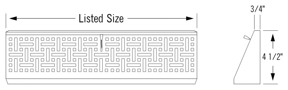 Decorative Baseboard Register, Oil Rubbed Bronze, 15"