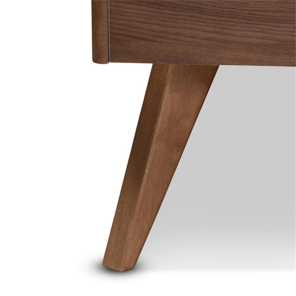 Artemis Mid-Century Modern Walnut Browned Wood Full Size Platform Bed