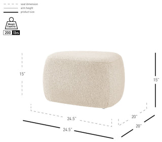 Carlese Fabric Ottoman, Palladian Beige, Small