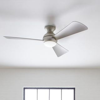 54" Sola Fan LED, Brushed Nickel/Silver Blade