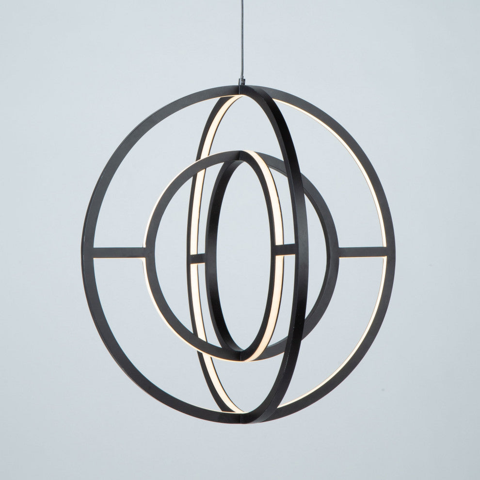 Celestial - LED Orb Chandelier - 35W - 16"D - Matte Black