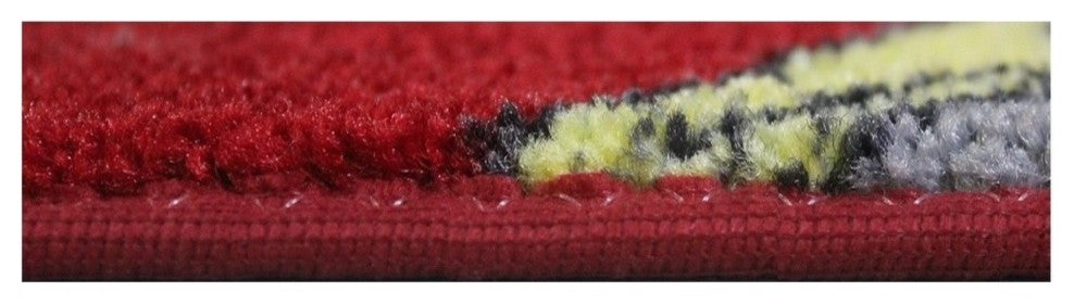 Area Rug Hook and Ladder, Nylon Stainmaster Carpet, Red, XXL: 12'x14'