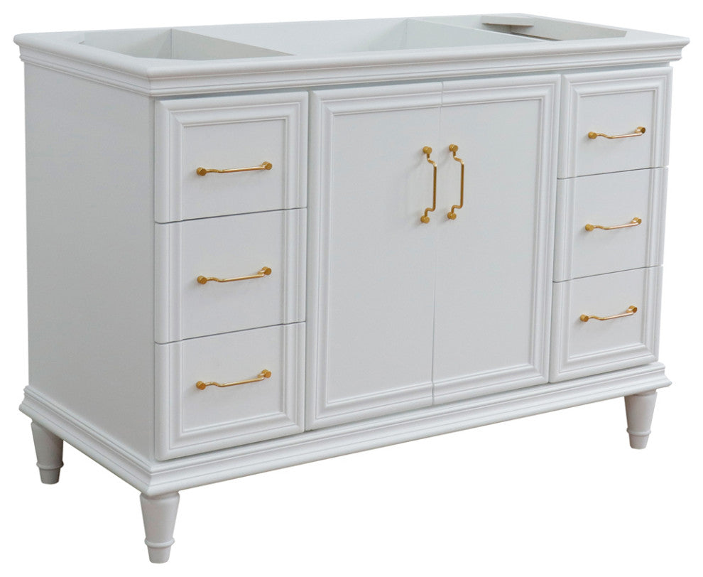 48" Single Vanity, White Finish- Cabinet Only