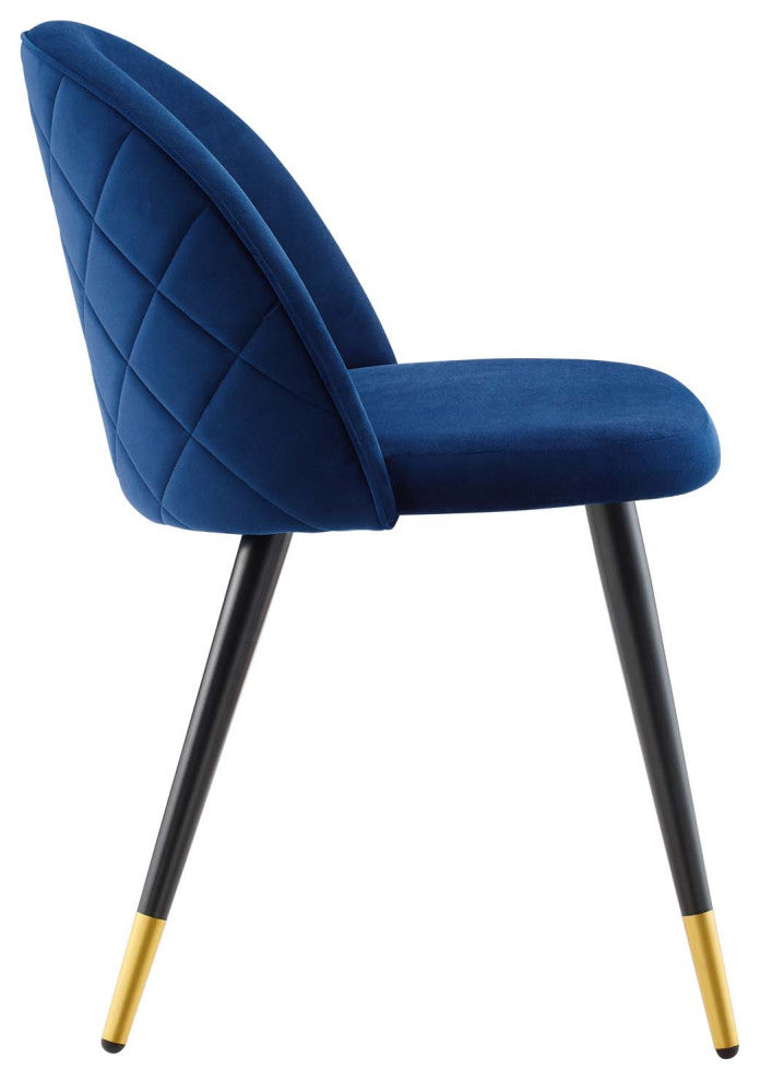 Cordial Performance Velvet Dining Chairs - Set of 2-Navy