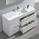 Valencia Free Standing Bathroom Vanity, Medicine Cabinet Glossy White 60"