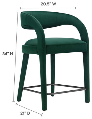 Howkin Counter Stool Performance Velvet, Set of 2, Green