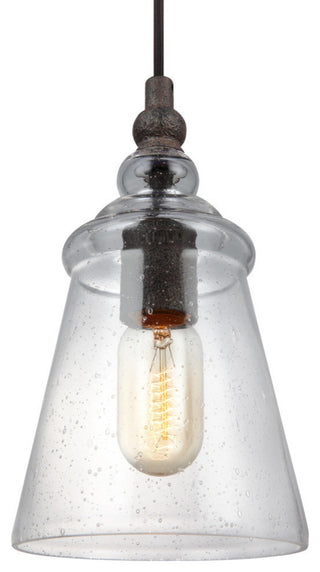 Generation Lighting 1-Light Mini-Pendant, Dark Weathered Iron