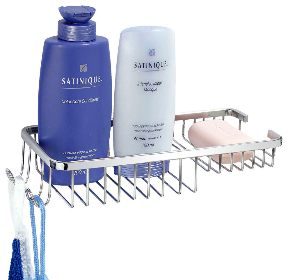 MODONA's 11" LARGE Soap and Bottle Shower Basket SS304 -, Polished Chrome
