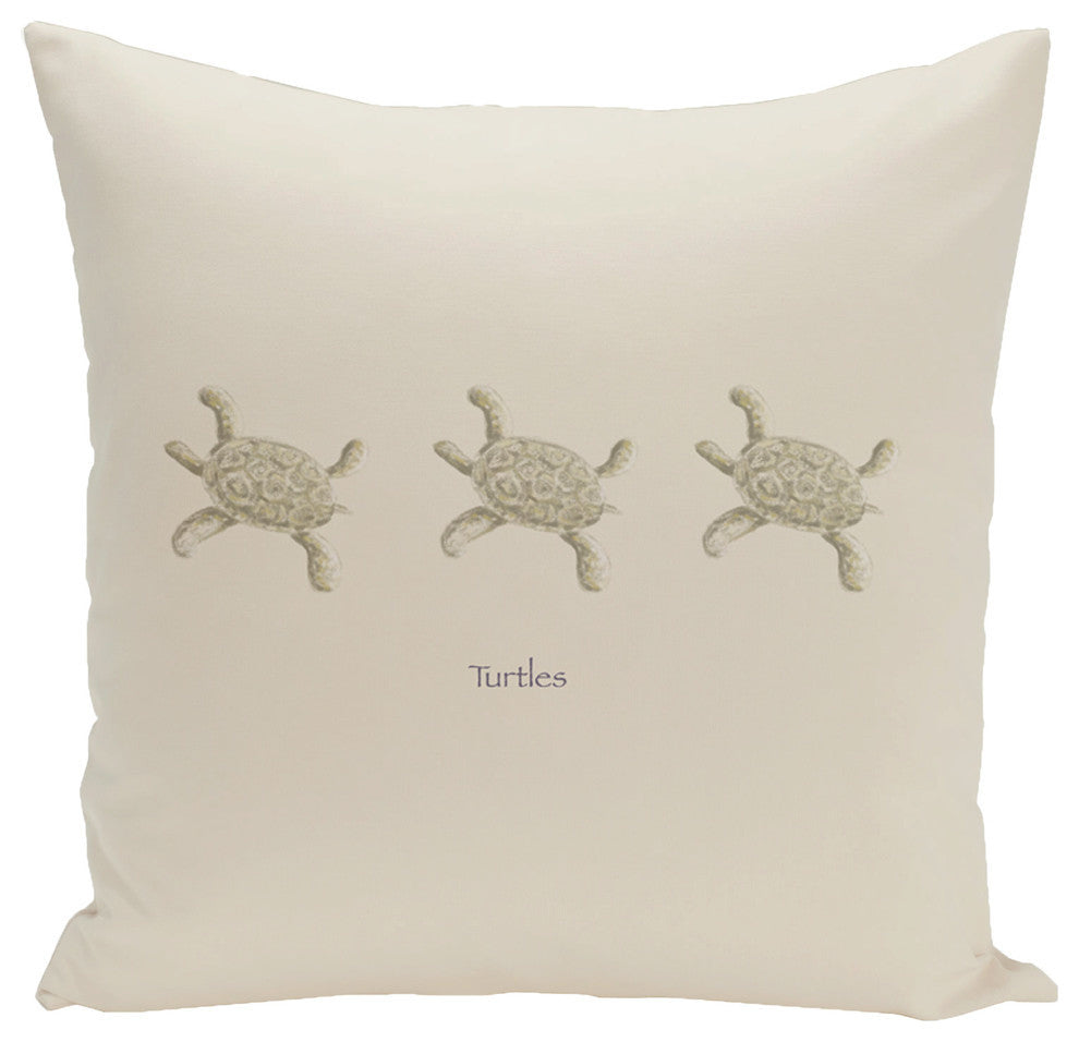 Polyester Decorative Pillow, Tortues, 20"x20"