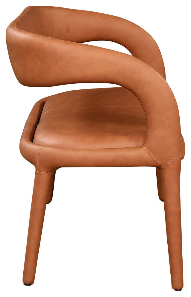 Sylvester Faux Leather Bench, Cognac