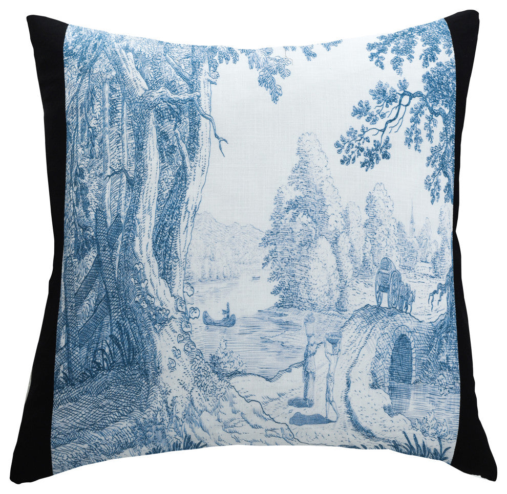 Dann Foley Square Linen Cushion Toile de Jouy Upholstery