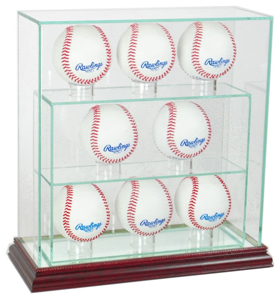8 Upright Glass Display Case, Cherry