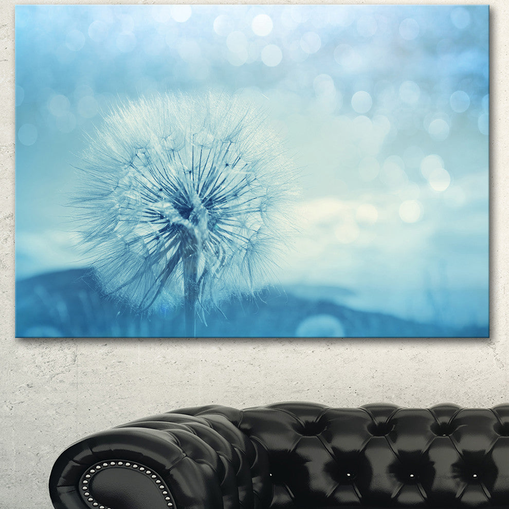 Close Up White Dandelion with Filter, Large Flower Canvas Wall Art, 40"x30"