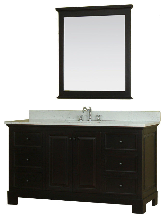 Richmond 60" Bathroom Vanity With Carrera Marble Top