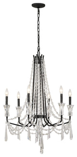 Barcelona 6-Lt Crystal Chandelier - Onyx