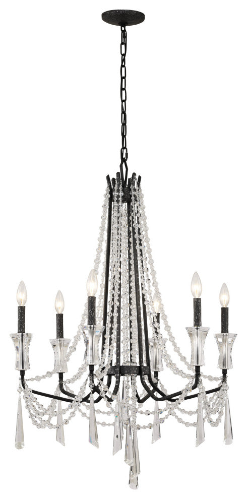 Barcelona 6-Lt Crystal Chandelier - Onyx