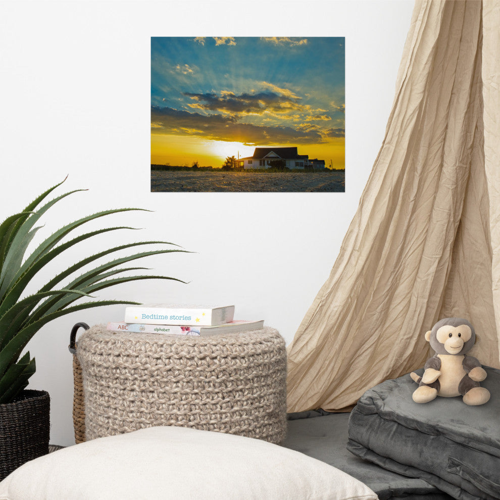 Sunset at Bowers Landscape Photo, Coastal Unframed Wall Art Print, 16" X 20"