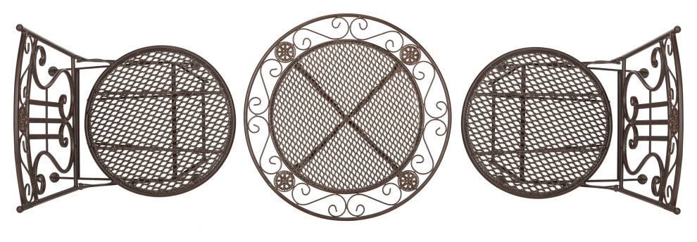 Safavieh Semly 3-Piece Outdoor Bistro Set, Unearthed Rust