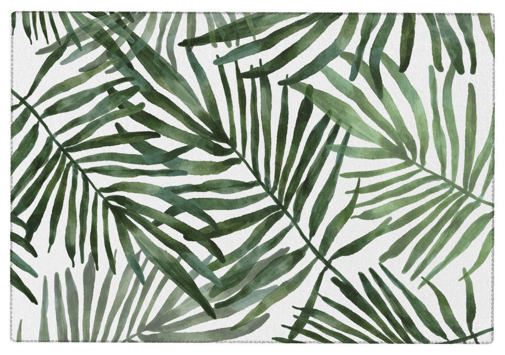 Marta Barragan Camarasa Watercolor simple leaves Area Rug